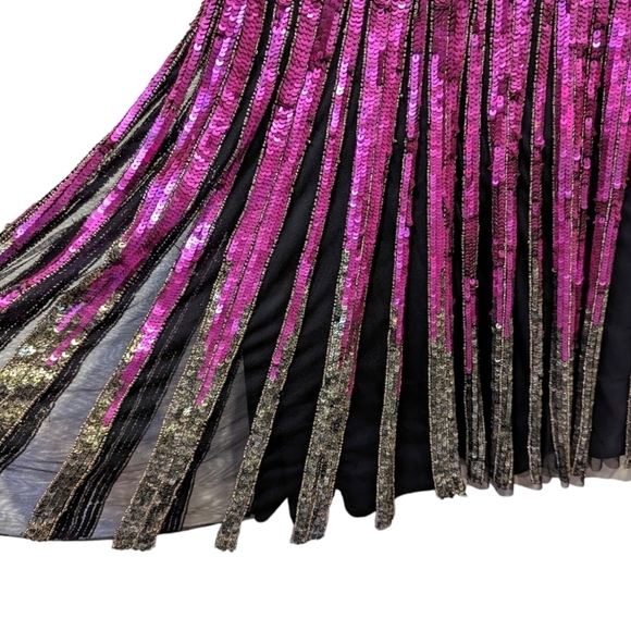 Aidan Mattox Vibrant Pink Sequinned Skater Sleeveless Cocktail Dress (0) - Picture 6 of 7